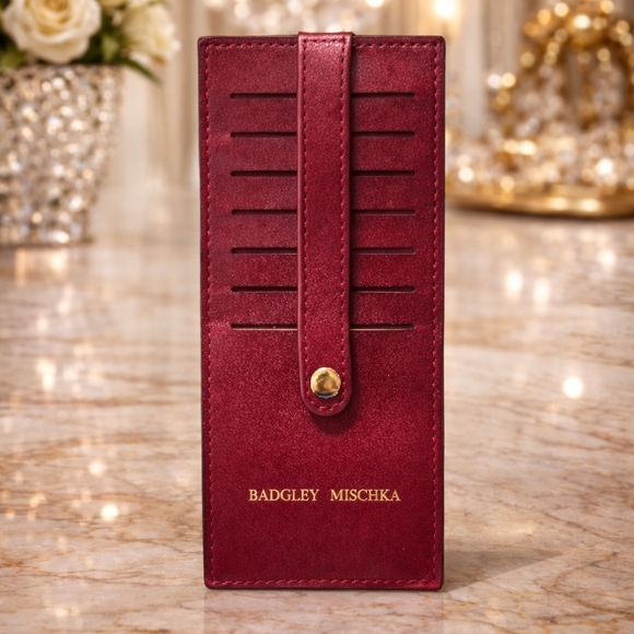Badgley Mischka Accessories - Badgley Mischka Burgundy Card Holder
